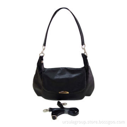Fashionable handbag with one flap on front pocket, two-way handle and S/S